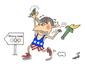 BUSH GOES TO THE BEIJING OLYMPICS by Stephane Peray