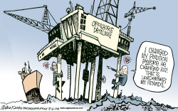 OFFSHORE DRILLING POSITIONS by Mike Keefe