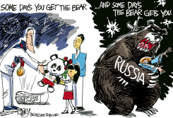 PANDA AND RUSSIAN BEARS by Pat Bagley