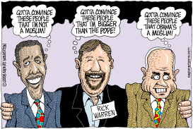 OBAMA MCCAIN AND PASTOR RICK by Wolverton