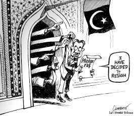 MUSHARRAF IS OUT by Patrick Chappatte