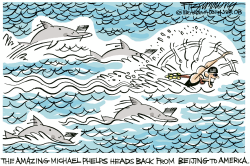 MICHAEL PHELPS by David Fitzsimmons