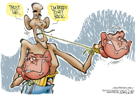 OBAMA LACES UP by John Cole