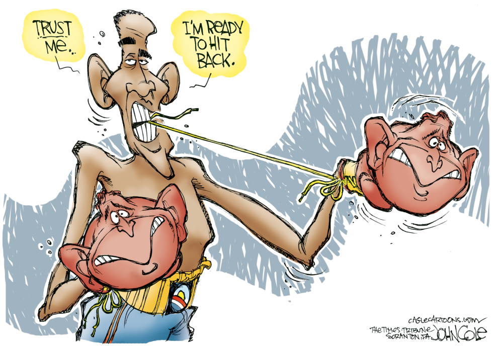  OBAMA LACES UP by John Cole