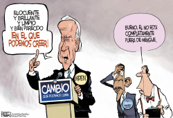 BIDEN SIGUE EL MENSAJE  by Nate Beeler