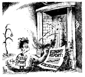 POOR AND THE ECONOMY by Mike Lane