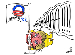 HILLARY SUPPORTS OBAMA by Stephane Peray