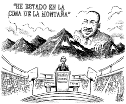 OBAMA EN LA CIMA DE LA MONTAñA by Adam Zyglis