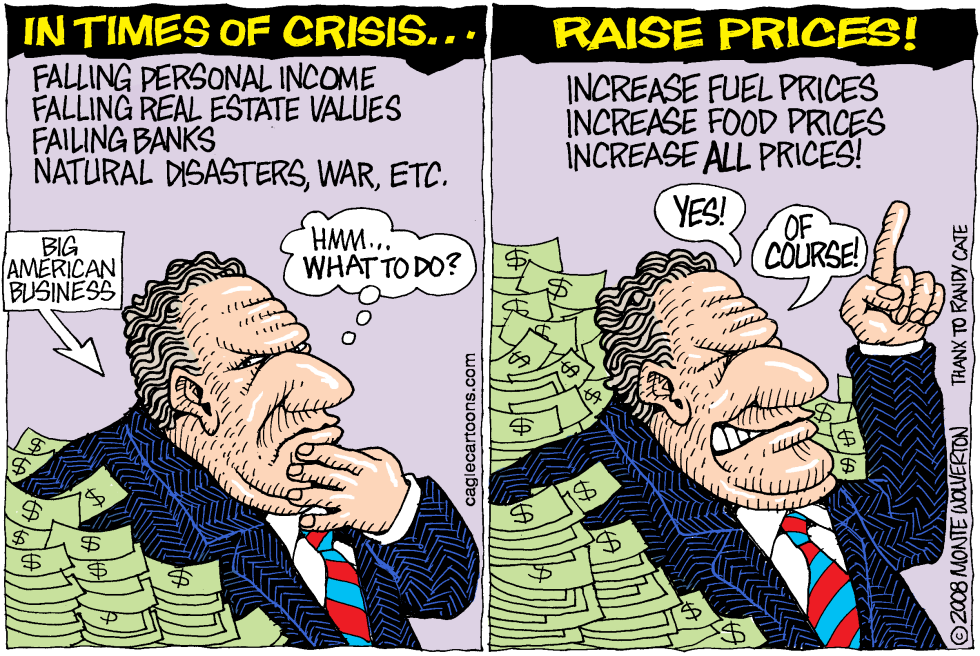  IN TIMES OF CRISIS RAISE PRICES by Wolverton