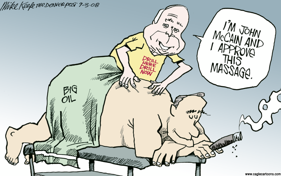  BIG OIL MASSAGE by Mike Keefe