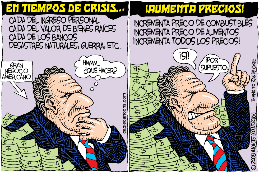  EN TIEMPOS DE CRISIS AUMENTA PRECIOS  by Wolverton