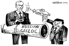 EU SANCTIONS ON RUSSIA 2 - B&W by Christo Komarnitski