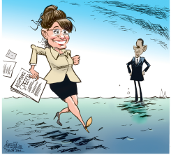 PALIN WALKS ON WATER by Patrick Corrigan