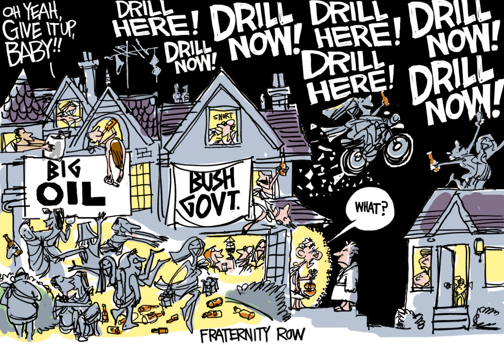  DRILL HERE  by Pat Bagley