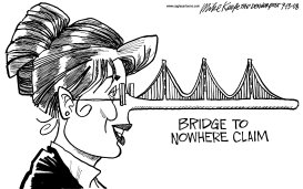 BRIDGE TO NOWHERE CLAIM by Mike Keefe