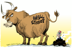 WALL STREET BULL YUCK  by Daryl Cagle