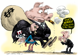 WALL STREET BAILOUT PIG  by Daryl Cagle