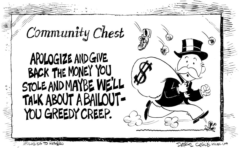  WALL STREET BAILOUT MONOPOLY by Daryl Cagle