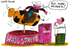 WALL STREET MECHANICAL BULL  by Christo Komarnitski