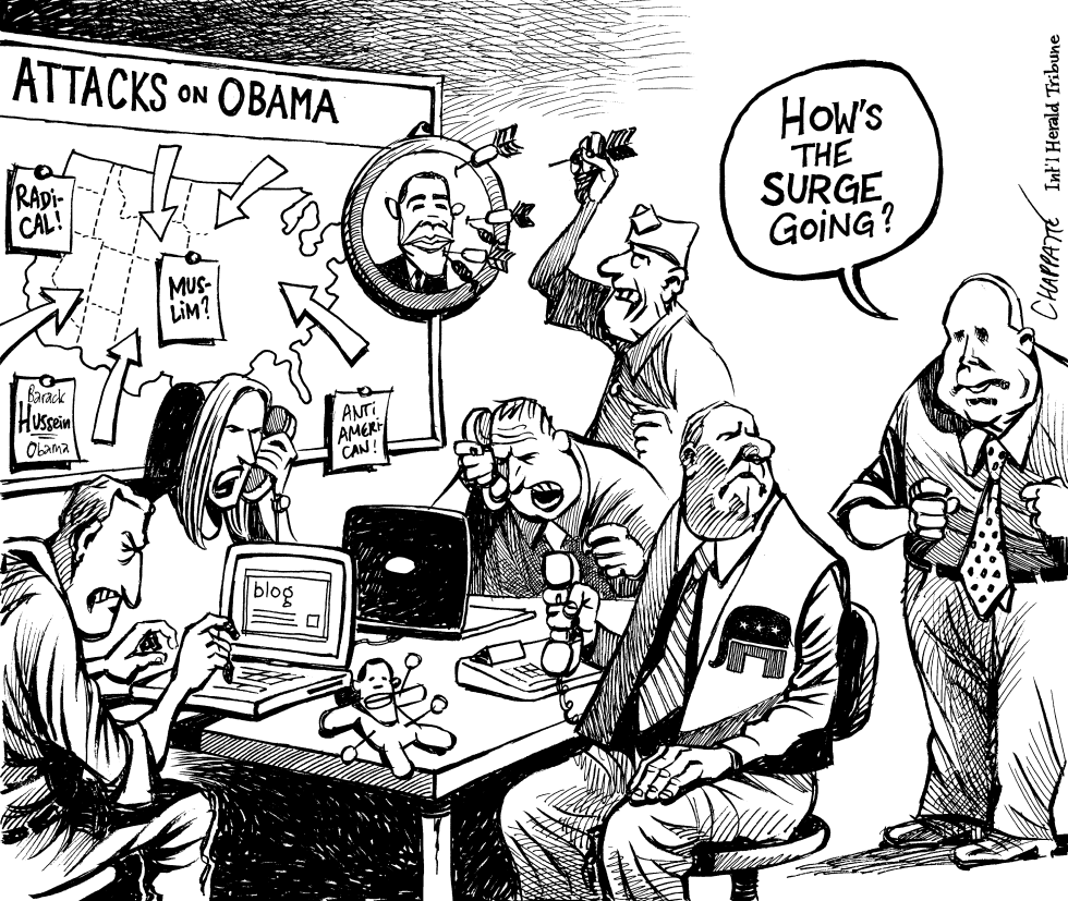  ATTACKS ON OBAMA by Patrick Chappatte