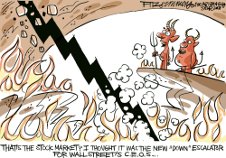 STOCKS DROPPING by David Fitzsimmons