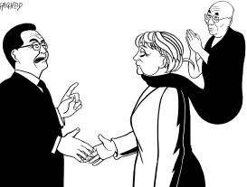 A NGELA MERKEL IN CHINA by Rainer Hachfeld