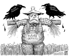 SPENDING SCARECROW by Adam Zyglis