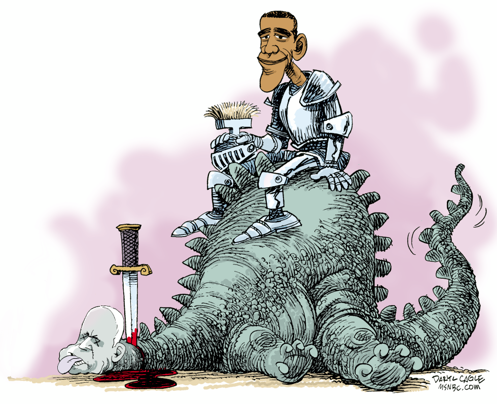  OBAMA DEFEATS MCCAIN  by Daryl Cagle