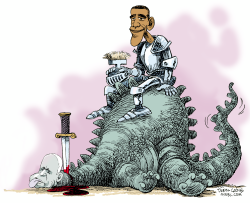 OBAMA VENCE A MCCAIN  by Daryl Cagle