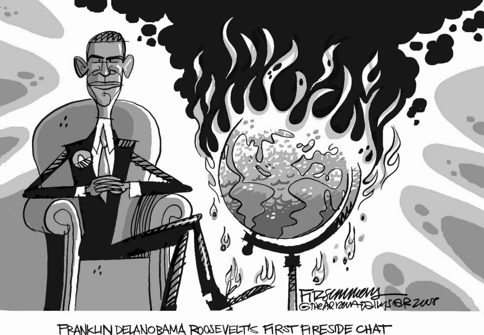  OBAMA FIRESIDE CHAT by David Fitzsimmons