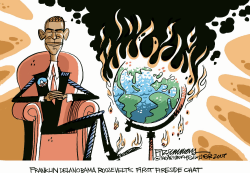 OBAMA FIRESIDE CHAT  by David Fitzsimmons