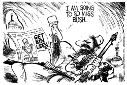 BIN LADEN WIL MISS BUSH by Mike Lane