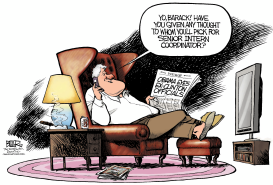 CLINTON ASKS OBAMA FOR JOB by Nate Beeler