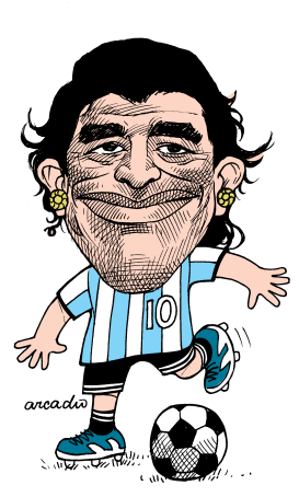 DIEGO MARADONA ARG COL by Arcadio Esquivel