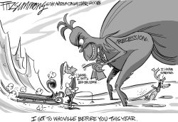 RECESSION GRINCH by David Fitzsimmons