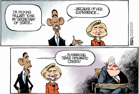 OBAMA PICKS CLINTON by Nate Beeler