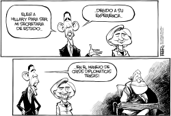 OBAMA ELIGE A CLINTON by Nate Beeler