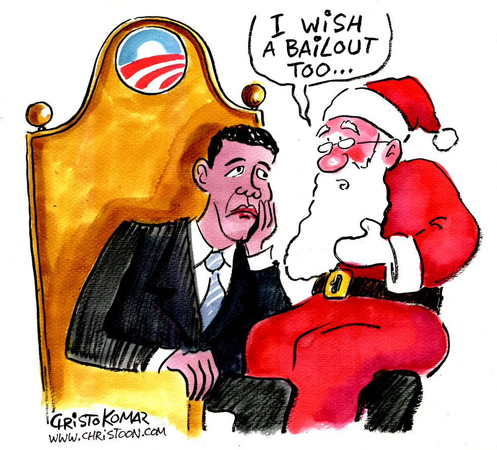  SANTA ON OBAMA'S LAP  by Christo Komarnitski