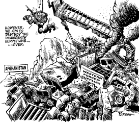 TALIBAN DESTROYS SUPPLIES by Paresh Nath