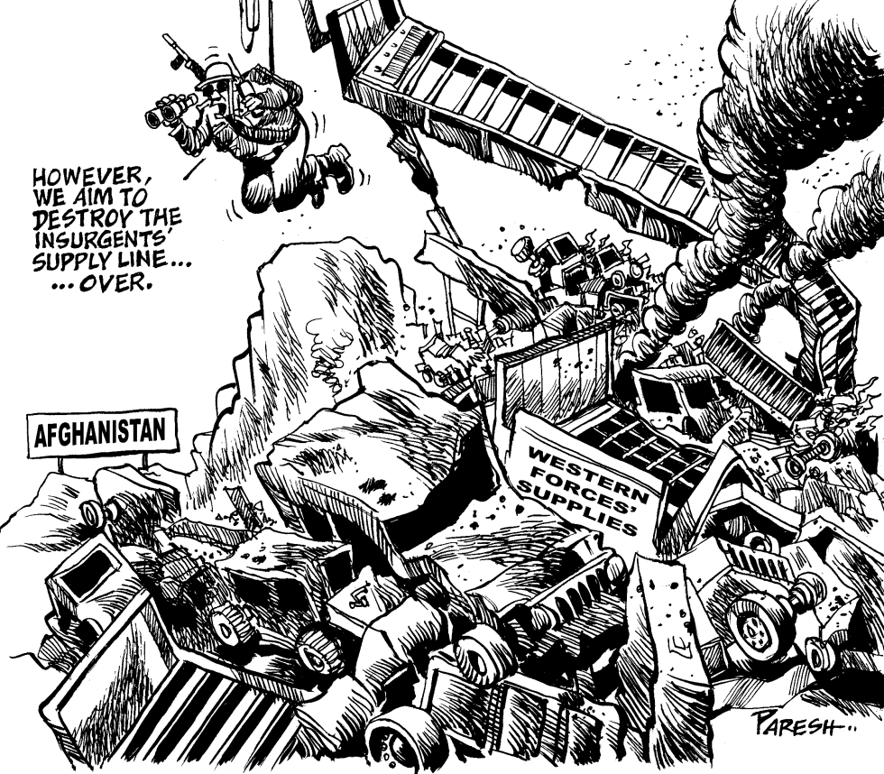  TALIBAN DESTROYS SUPPLIES by Paresh Nath