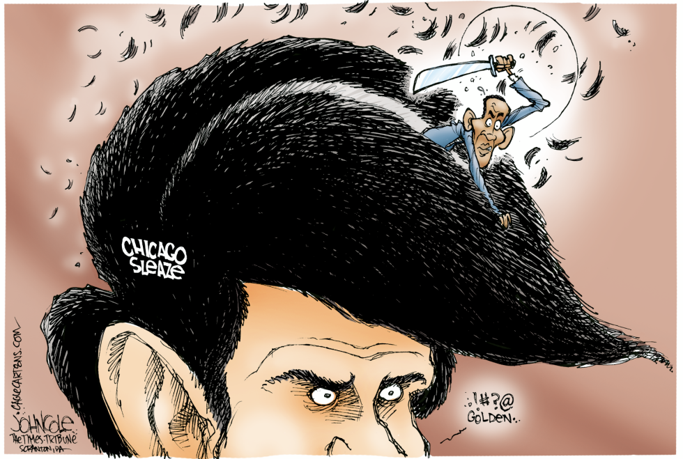  OBAMA AND BLAGOJEVICH by John Cole