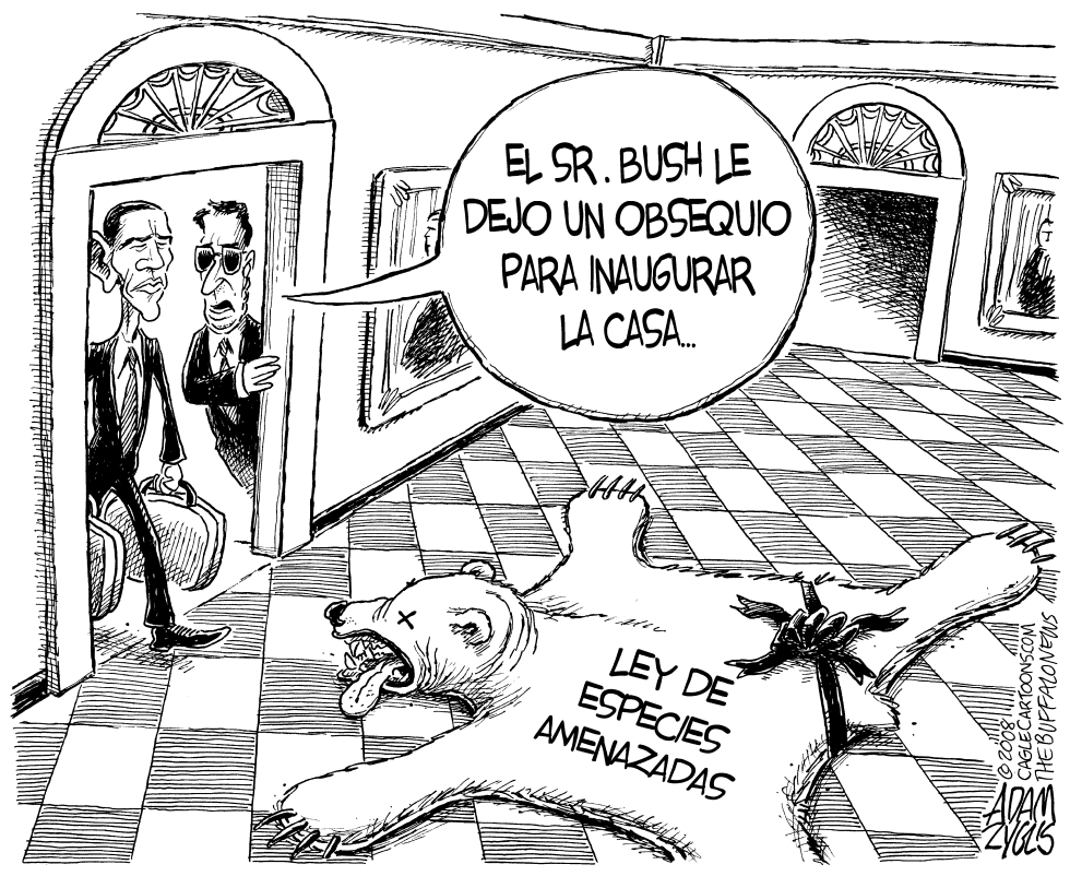  OBSEQUIO DE BUSH POR INAUGURACION DE CASA by Adam Zyglis