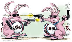 ISRAEL VS HAMAS BUNNIES by Daryl Cagle