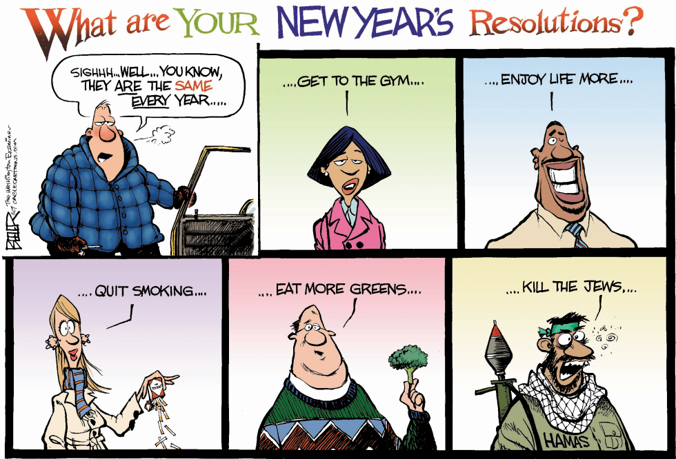  NEW YEARS RESOLUTIONS by Nate Beeler