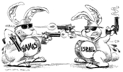 CONEJITOS DE ISRAEL VS HAMAS by Daryl Cagle