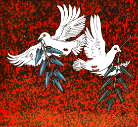 DOVE OF PEACE WITH BOMBS by Riber Hansson