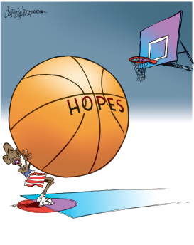 OBAMA SHOOTS HOPES by Patrick Corrigan