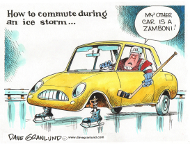 ICE STORM COMMUTER by Dave Granlund