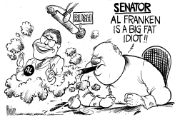 FRANKEN AND RUSH LIMBAUGH by Mike Lane