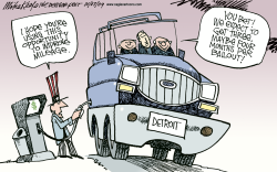 BAILOUT MILEAGE by Mike Keefe